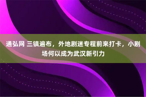 通弘网 三镇遍布，外地剧迷专程前来打卡，小剧场何以成为武汉新引力